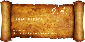 Izsák Albert névjegykártya